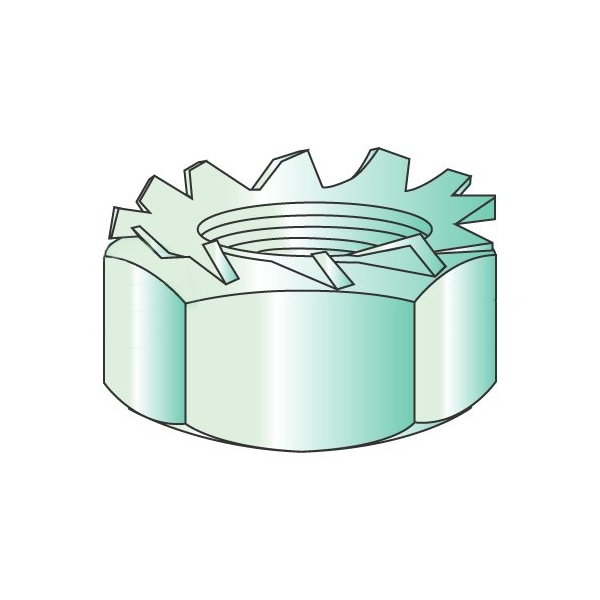Newport Fasteners Lock Nut, #4-40, Steel, Zinc Green, 0.087 in Ht, 5000 PK 450184 - main